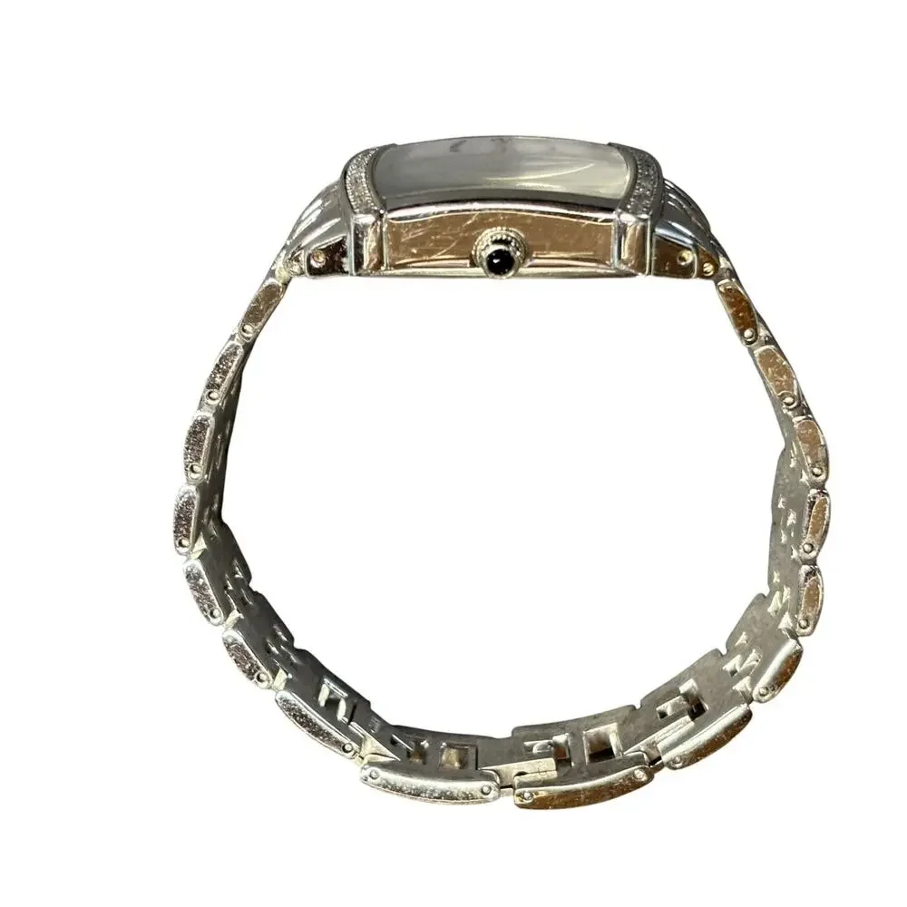 Ecclissi Diamond Pave All Sterling Silver 925 Designer Signed Bracelet Watch